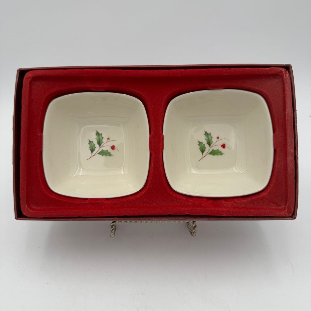 Lenox 2 pc Holiday Dipping Bowl Set NIB